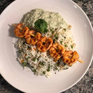 Tandoori Shrimp Over Rice